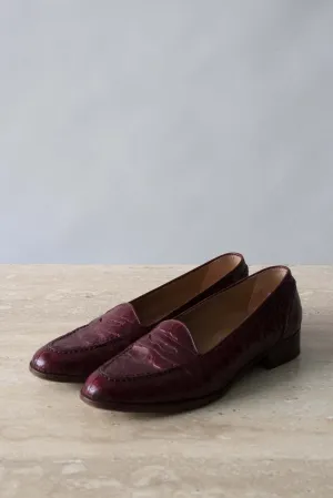 Cole Haan Oxblood Croc Oxfords
