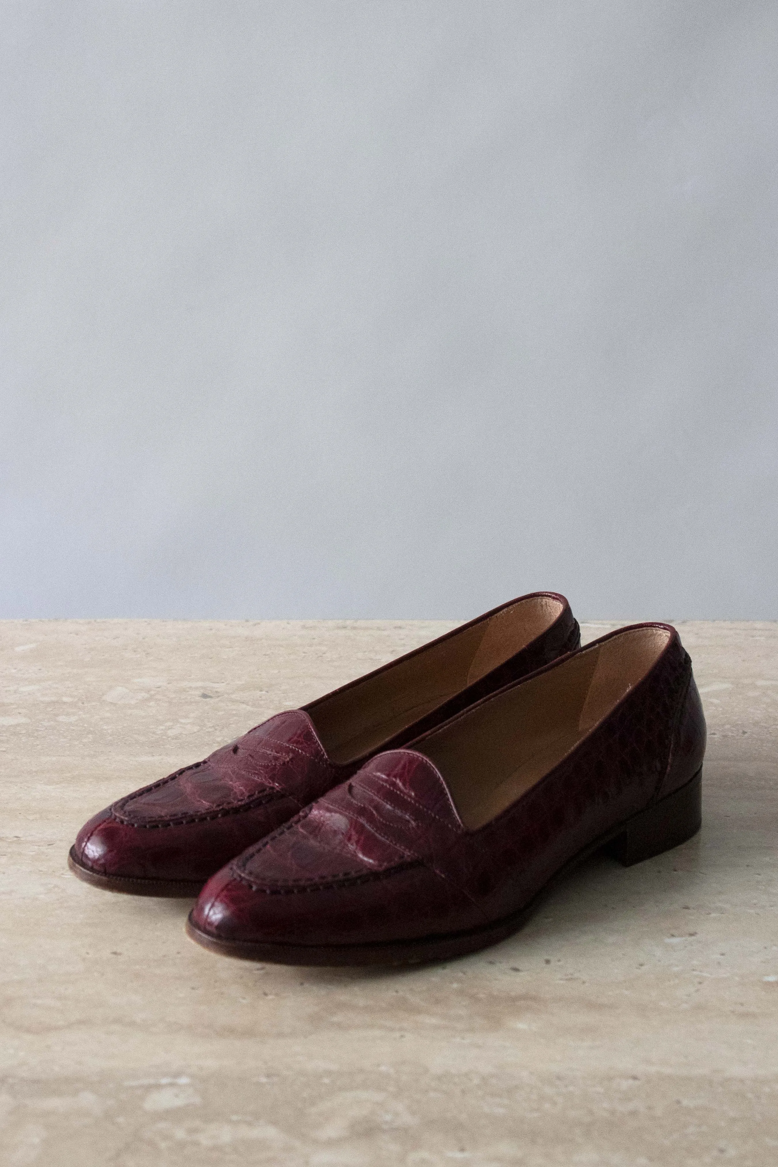 Cole Haan Oxblood Croc Oxfords