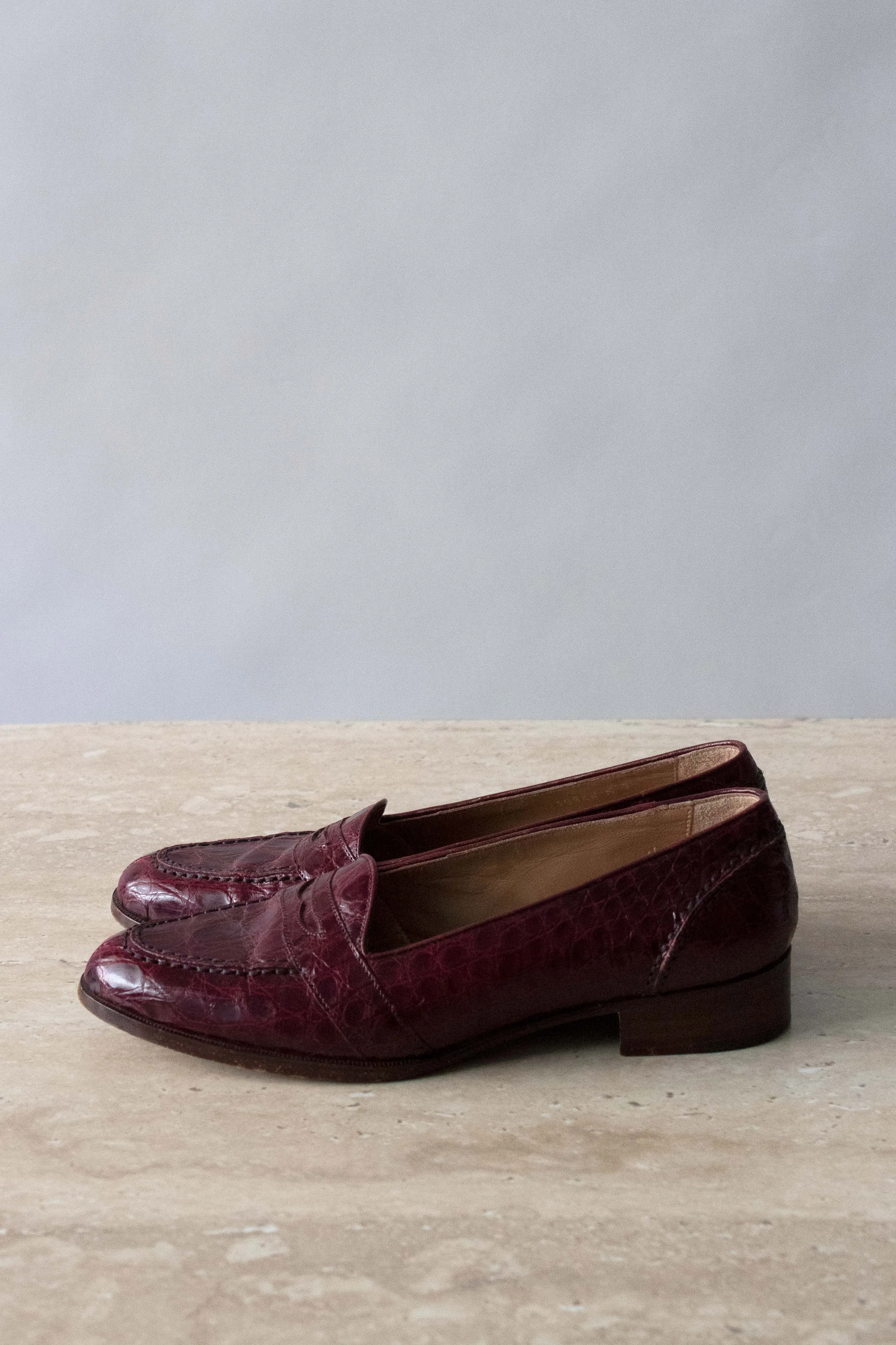Cole Haan Oxblood Croc Oxfords