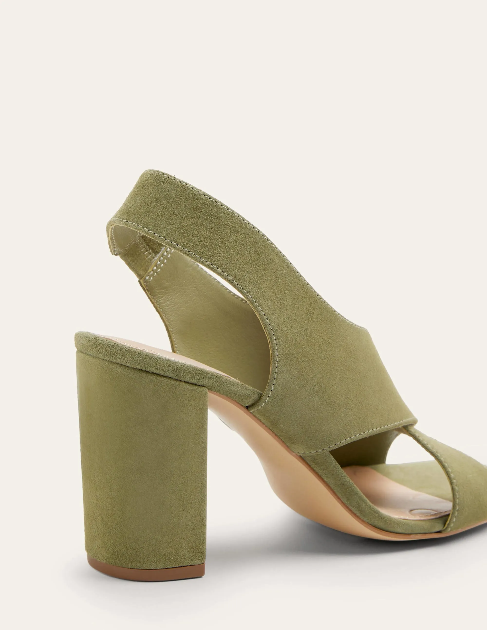 Cross Strap Heeled Sandals-Rainforest Floor