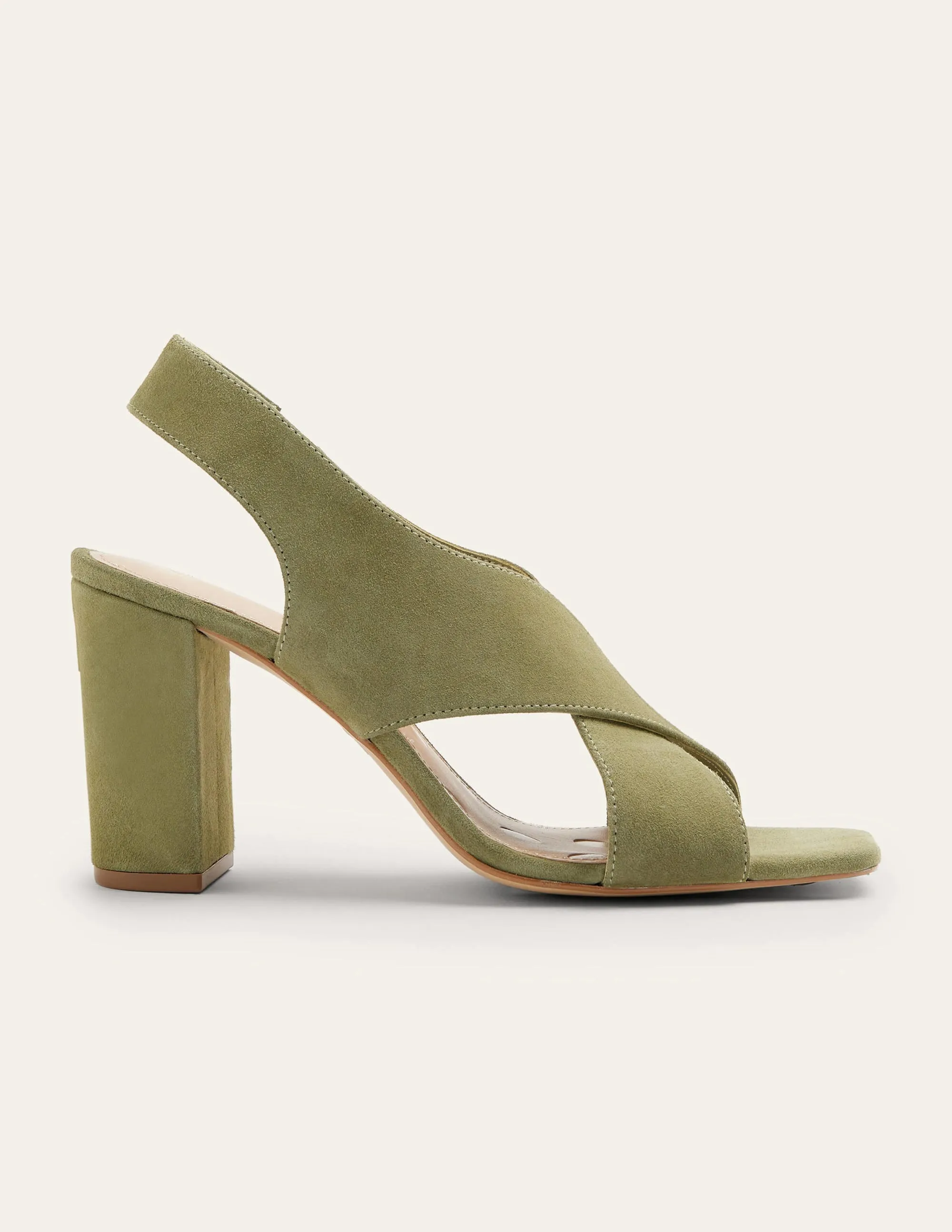 Cross Strap Heeled Sandals-Rainforest Floor