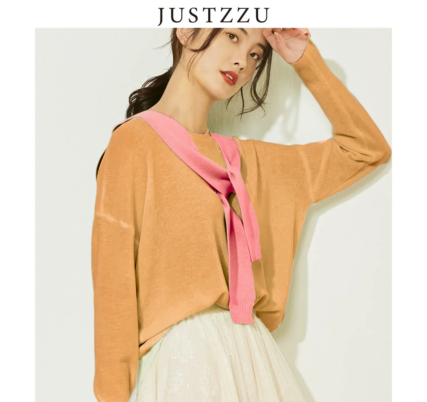 JUSTZZU Knitted Women Sweater Plain