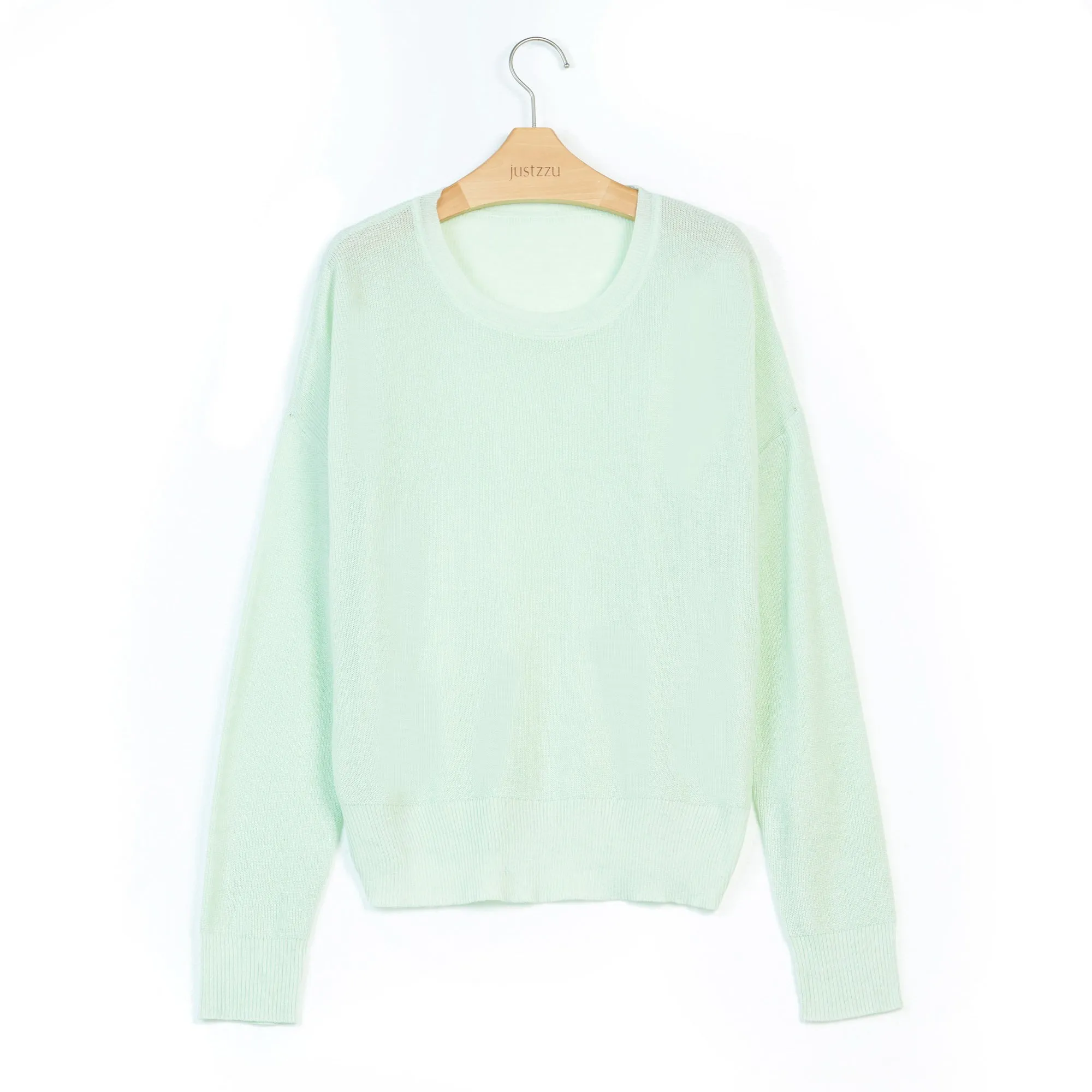 JUSTZZU Knitted Women Sweater Plain
