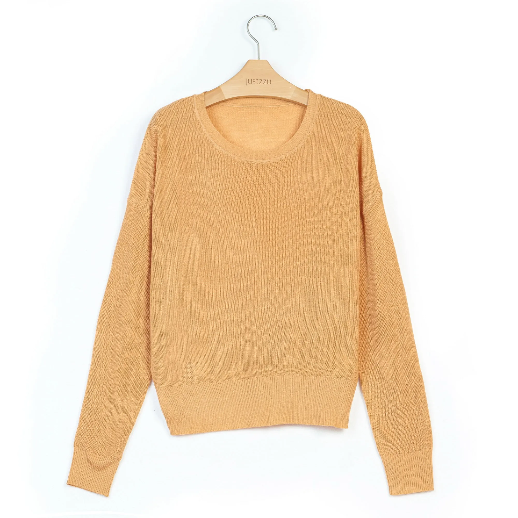 JUSTZZU Knitted Women Sweater Plain