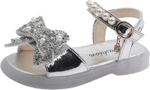 Kids Swim Shoes Comfortable Shiny Soft Bottom Bow Princess Children Sandals Toddler Shoes Size 4