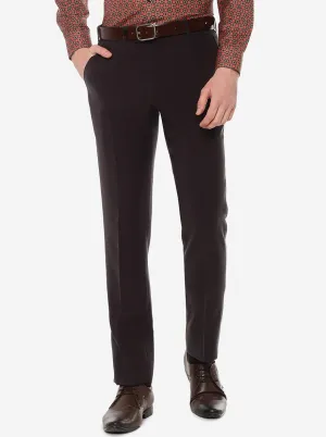 Maroon Solid Slim Fit Formal Trouser | JB Studio
