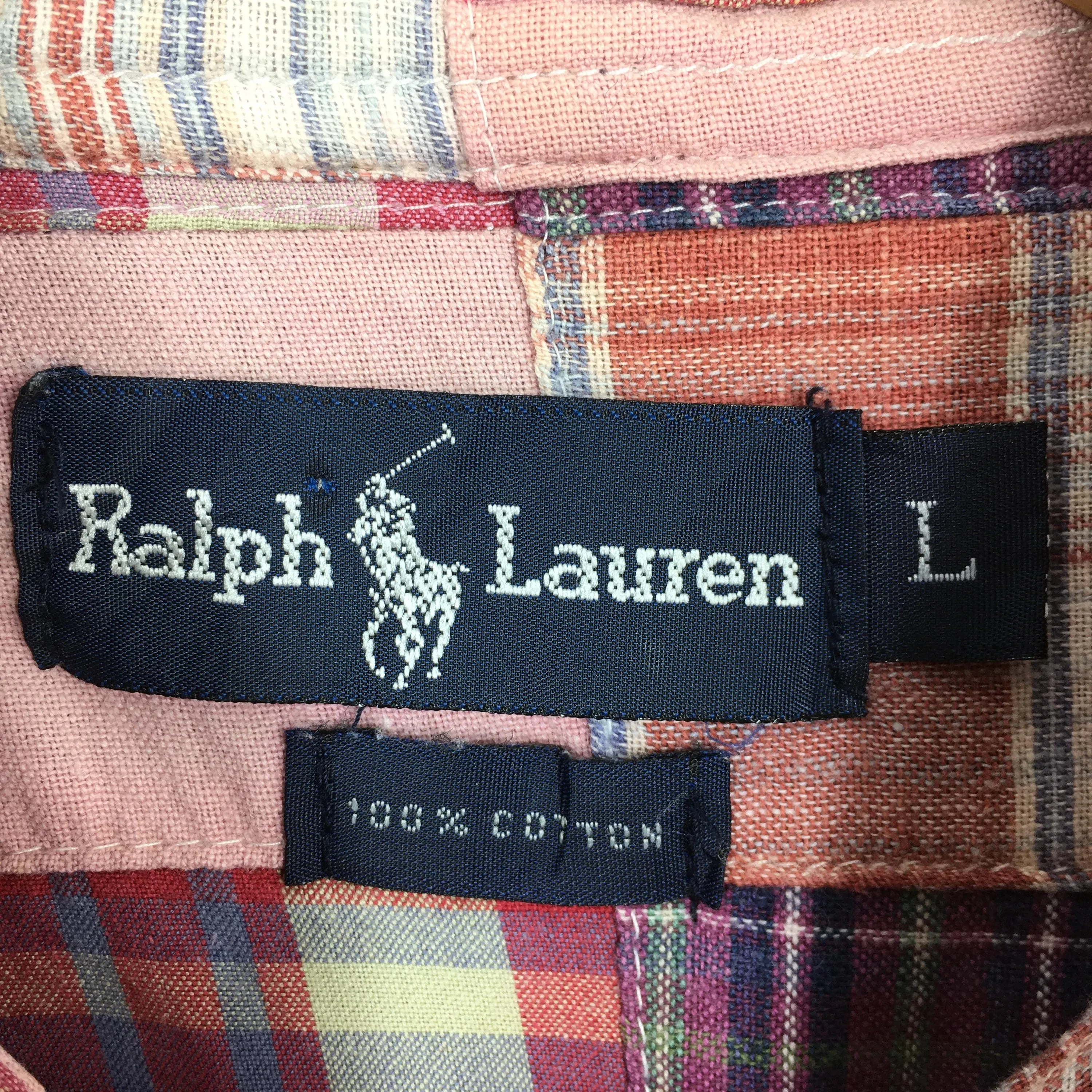 Polo Ralph Lauren Checkered Patchwork Flannel Shirt Large