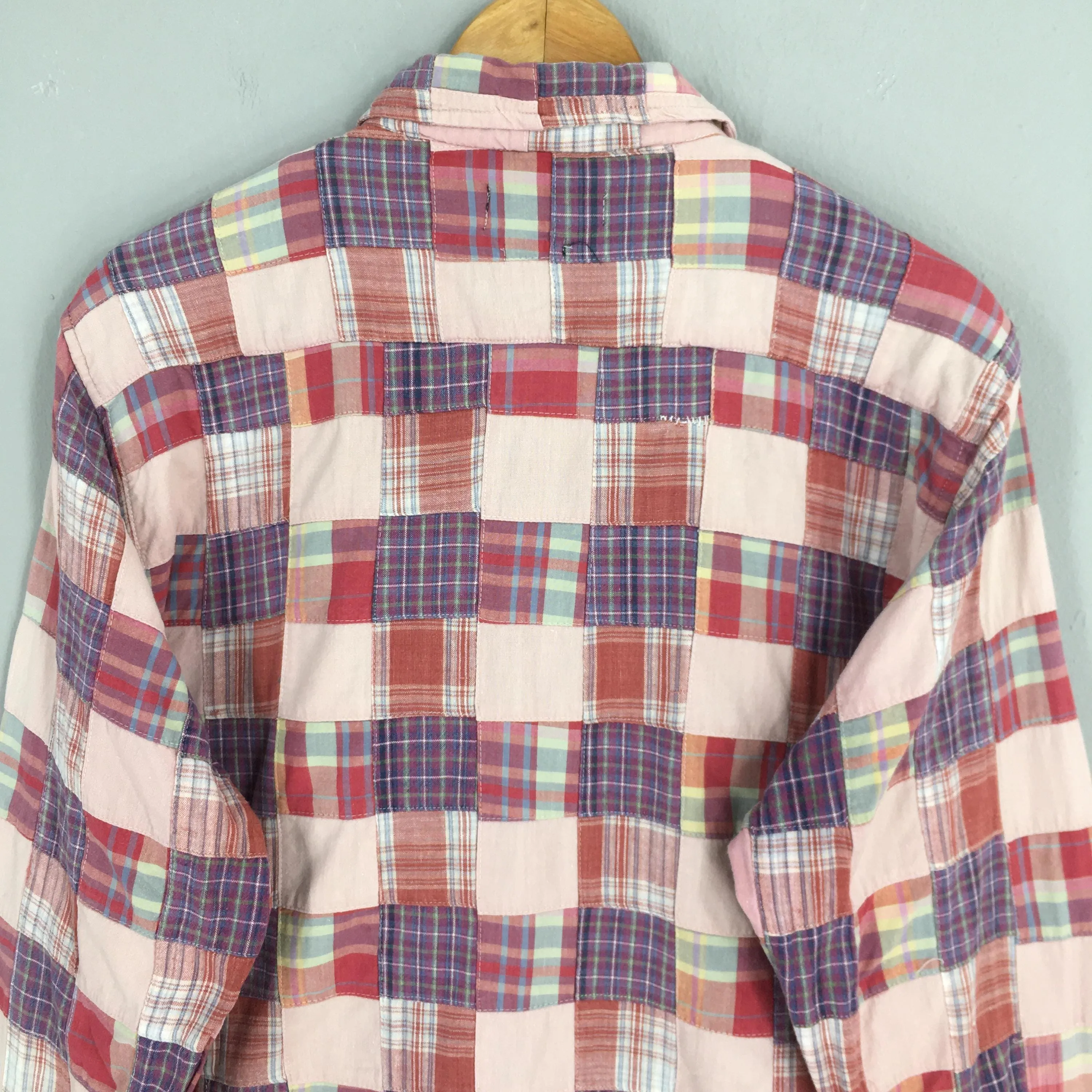 Polo Ralph Lauren Checkered Patchwork Flannel Shirt Large