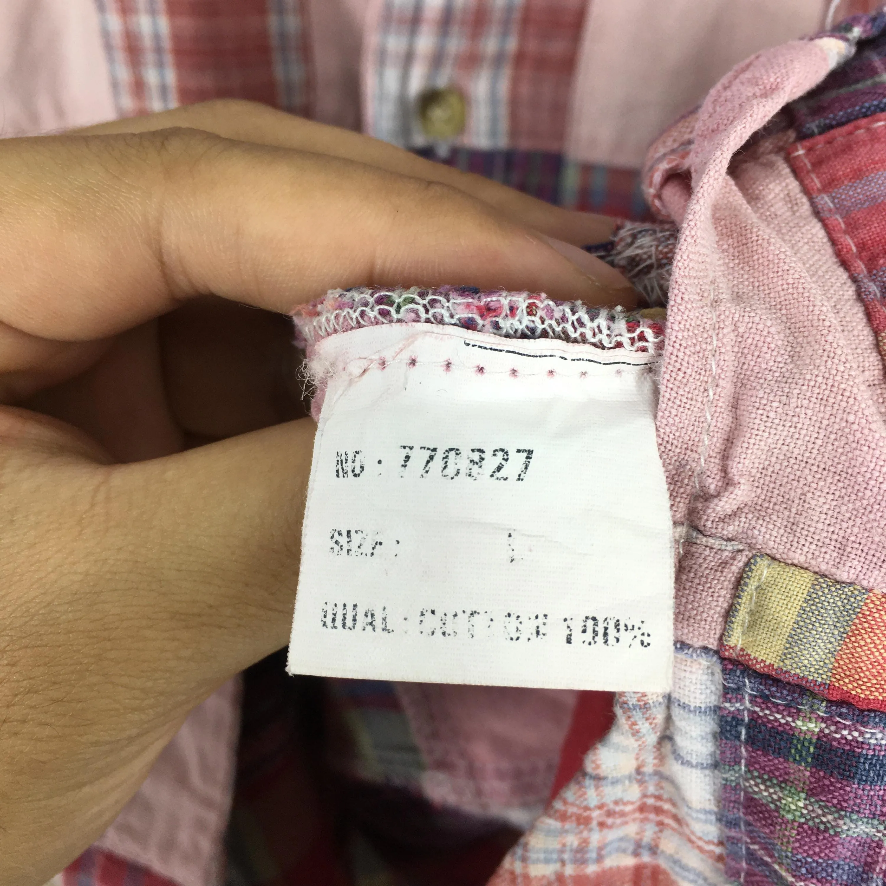 Polo Ralph Lauren Checkered Patchwork Flannel Shirt Large
