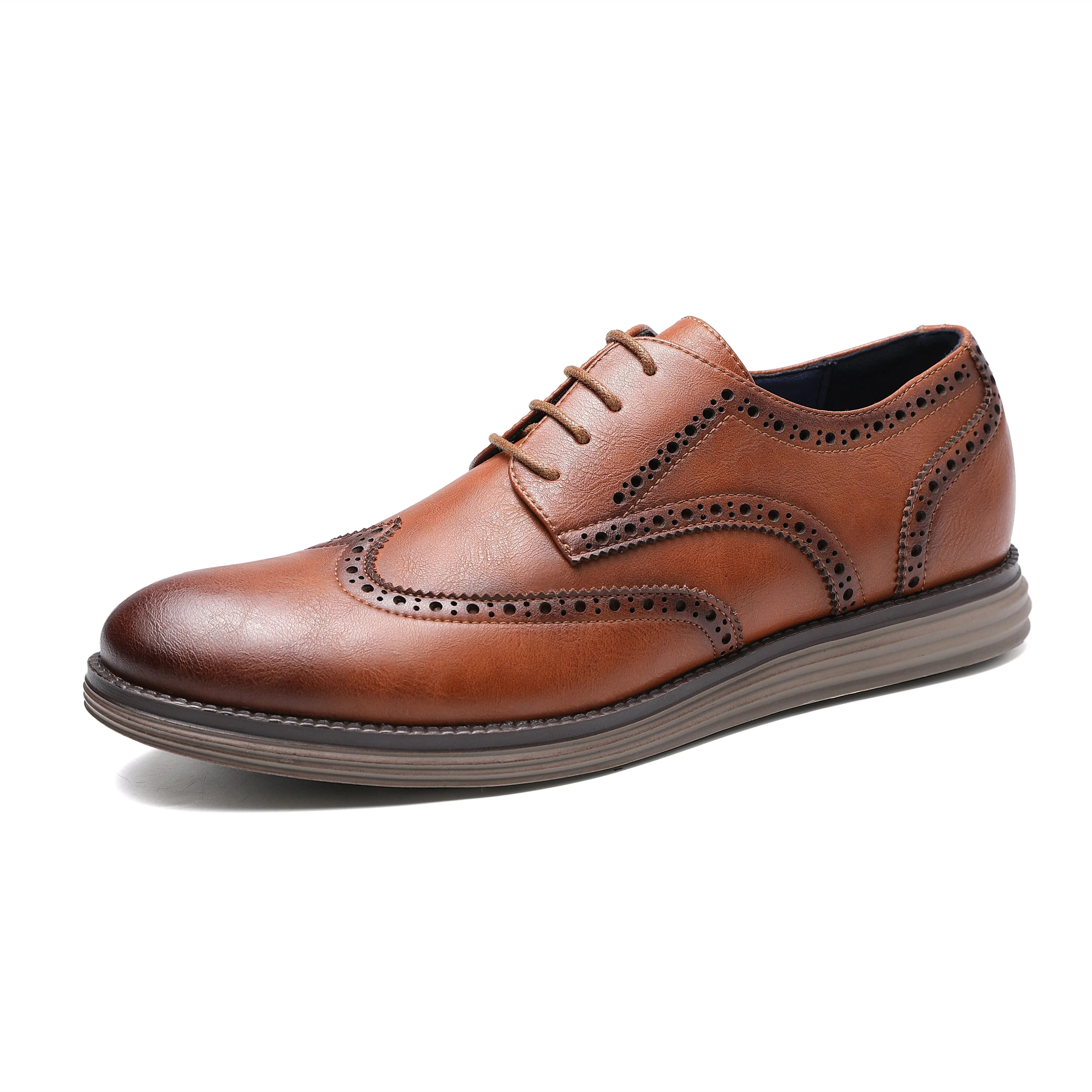 West Louis Genuine Leather Smart Business Brogue Dress Shoes