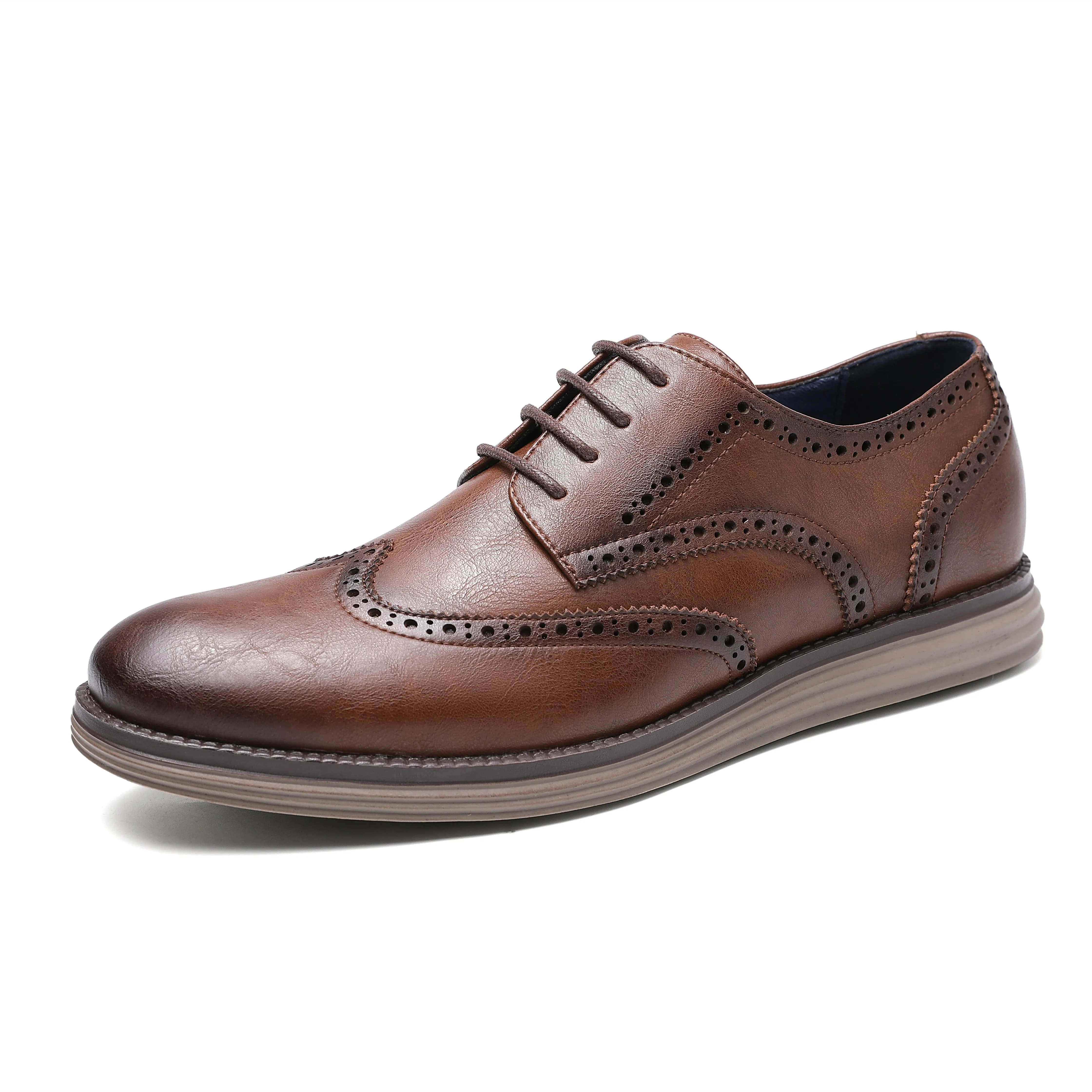 West Louis Genuine Leather Smart Business Brogue Dress Shoes